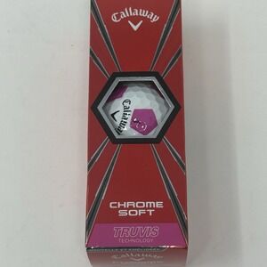 NIB Callaway Chrome Soft TRUVIS Golf Balls NEW SLEEVE (3 Golf Balls)